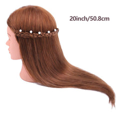 SZCY LLC cosmetology training head hair supports cutting, setting, and styling practice.