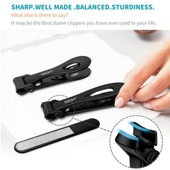 SZQHT nail clippers in hand showing ergonomic grip for precise trimming