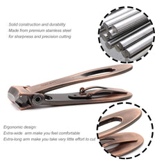 SZQHT toenail clippers shown in hand, wide jaw designed for thick or ingrown nails.
