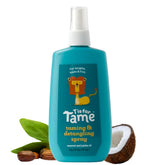 T is for Tame detangling spray bottle front shows easy daily detangling for kids.