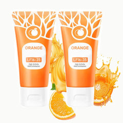 TABOUNTS Orange Exfoliating Gel two-pack on shelf, gentle pore cleansing.