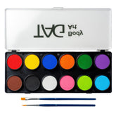 TAG Face & Body Paint Regular Palette packshot shows a versatile 12-color set for pros
