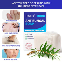 TAGRID after-workout rinse using antifungal soap on athlete's skin