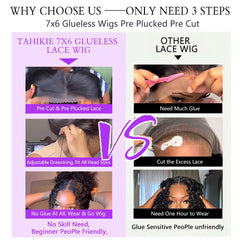 Tahikie 7x6 HD lace creates wider parting options and a more natural scalp illusion.