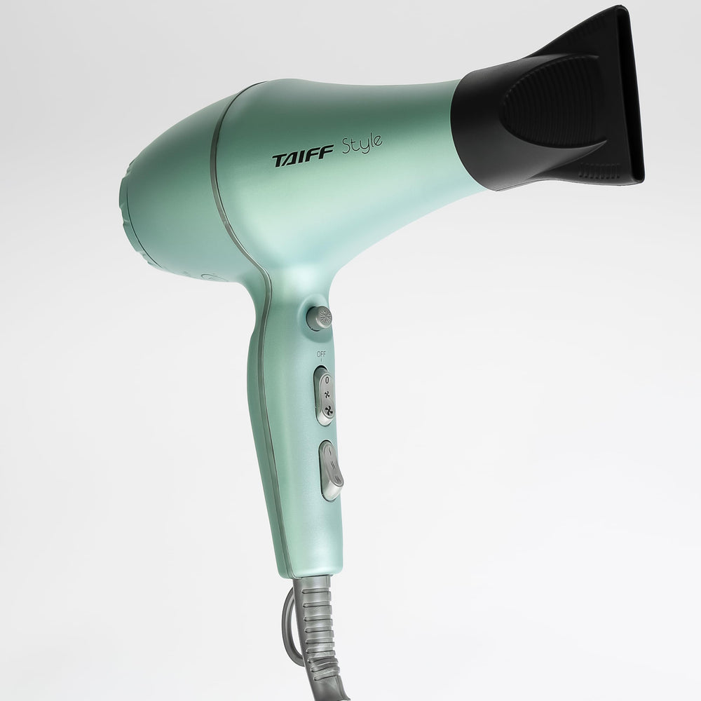 Taiff Style Hair Dryer IonSense technology delivers quick drying and frizz reduction for smoother results.