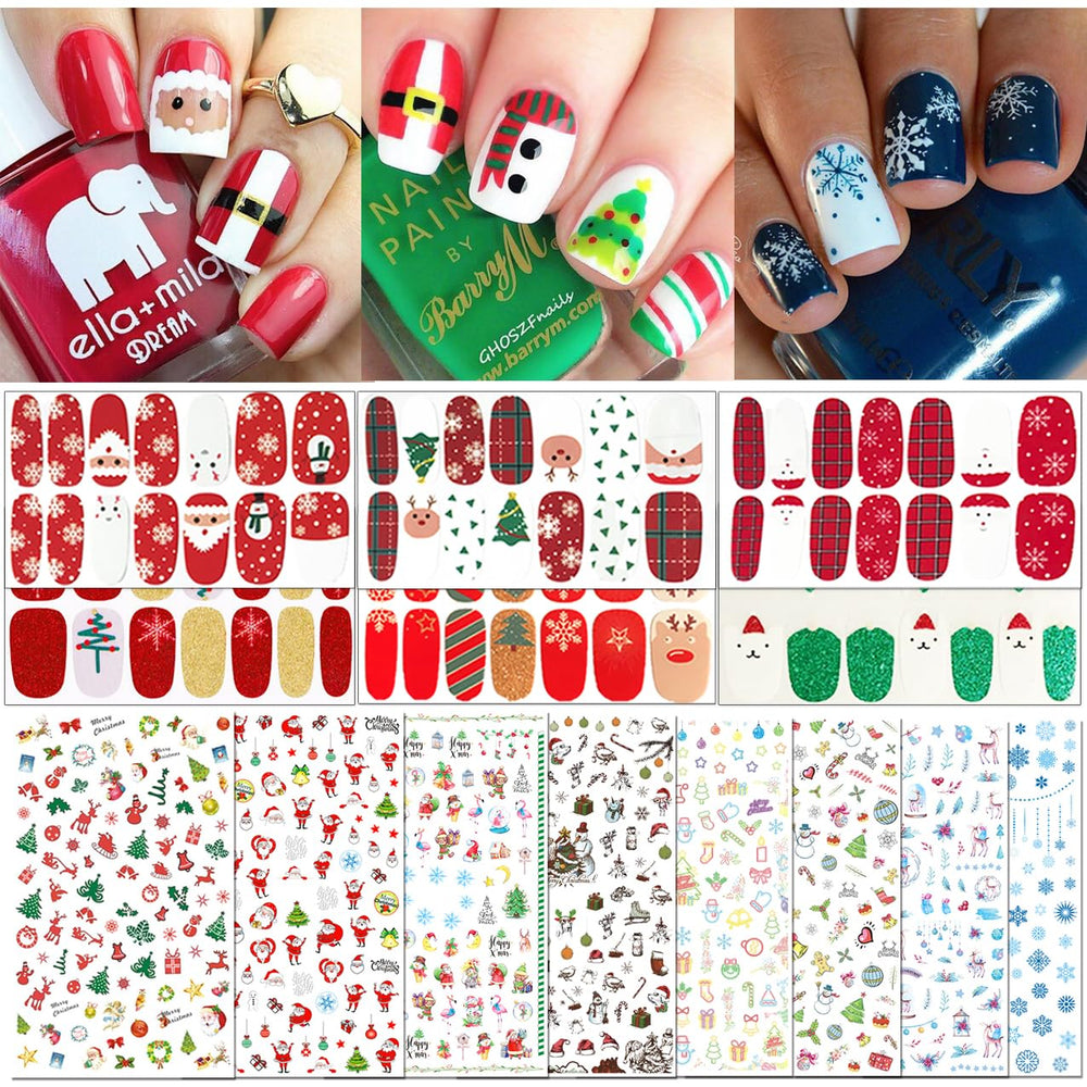 TailaiMei Christmas nail stickers full wrap pack cover for a bold manicure