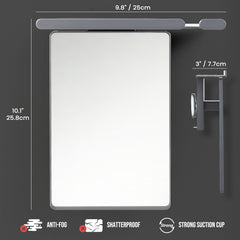 TAILI fogless mirror demonstrates strong suction for reliable wall mounting in busy bathrooms.