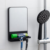 TAILI fogless shower mirror suction mount provides fog-free shaving visibility.
