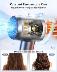 Tailulu HF03 ion-technology releases 200M negative ions for frizz reduction and smoother shine