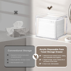TAINESS acrylic wall-mounted towel storage drawer keeps towels clean and within reach.