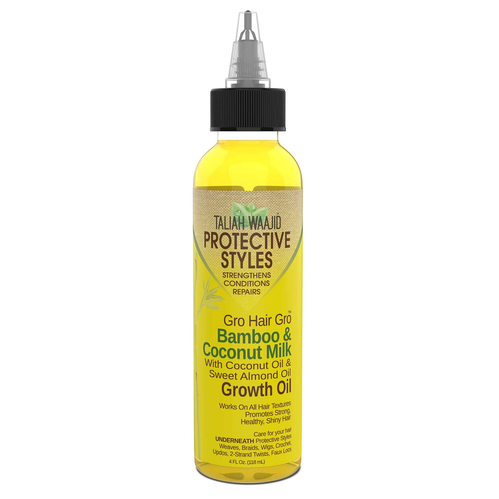 Taliah Waajid Hair Gro Bamboo Coconut Milk Oil bottle ready for lightweight scalp nourishment for growth support