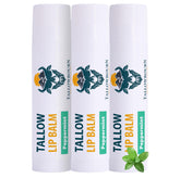 Tallowbourn peppermint lip balm tubes for cooling hydration on the go.