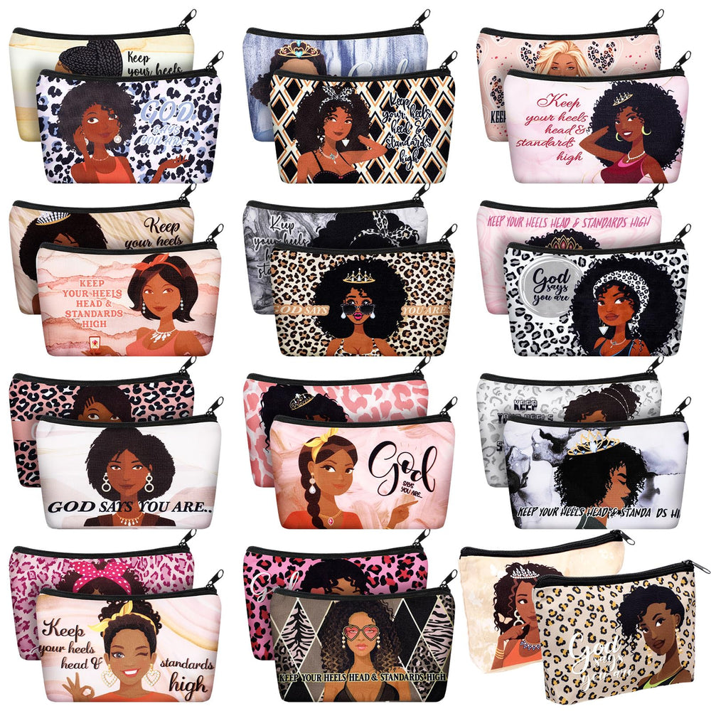 Talltalk 24pc makeup bags pack showcases compact canvas storage for travel organization.