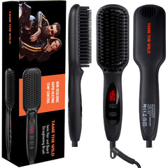 Tame The Wild Pro Beard Straightener front view for quick, even beard styling.