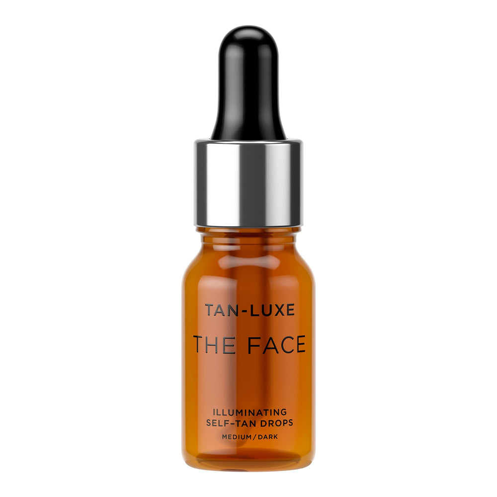 Tan-Luxe The Face Drops package with compact bottle for customizable glow