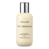Tan-Luxe Gradual bottle showing a buildable, natural glow.