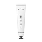 TAN-LUXE The Crème bottle closeup highlighting hydration and gradual self-tan.
