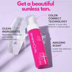 Tanceuticals CC Self Tanning Body Mousse Dark foam dispense for smooth, even color