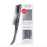 Tangle Teezer Chrome Ultimate Detangler close-up highlighting midnight-silver finish for gentle detangling.