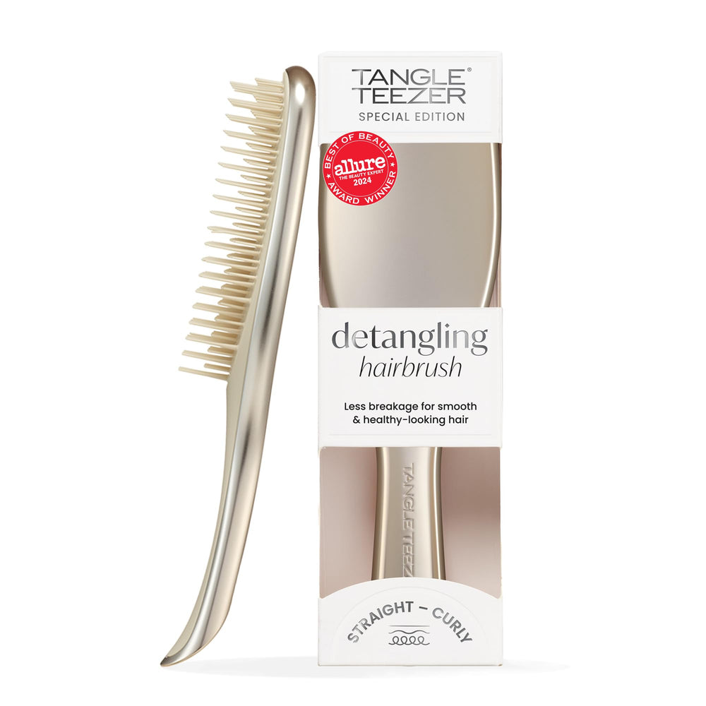 Tangle Teezer Chrome Ultimate Detangler brush in chrome finish for effortless wet or dry detangling.