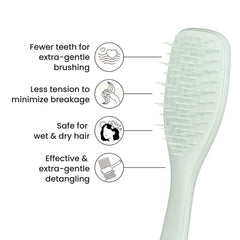 Tangle Teezer used on dry hair with end-to-root brushing to minimize pulling