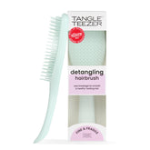 Tangle Teezer Fine & Fragile Ice Blue closeup showing soft-flex teeth for gentle detangling.