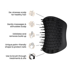 Tangle Teezer Onyx-Black design offers comfortable grip for relaxed washing and detangling prep.