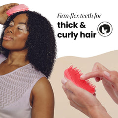 Tangle Teezer Original Detangler Brush Thick Curly Hair aids detangling in textured curls.