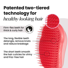 Tangle Teezer Original Detangler Brush used on wet hair to ease knots effortlessly.