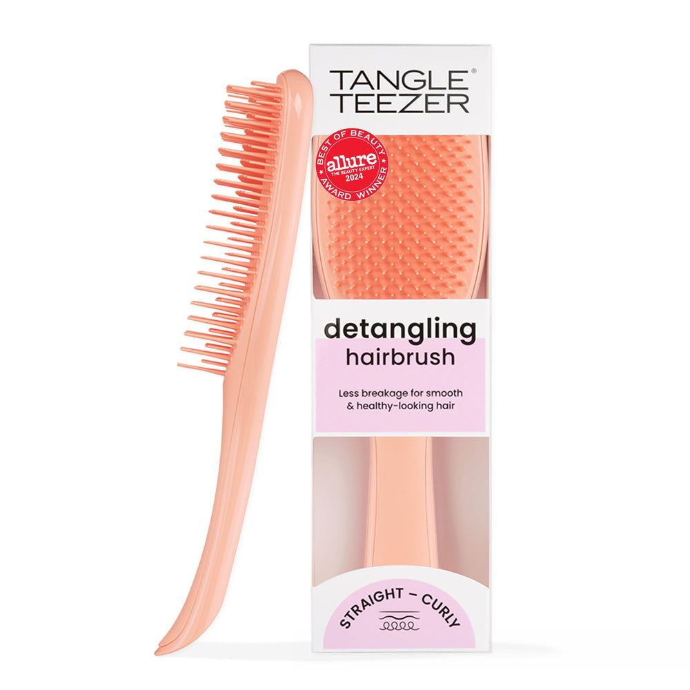 Tangle Teezer Ultimate Detangler teeth close-up shows two-tiered design for knot-free detangling
