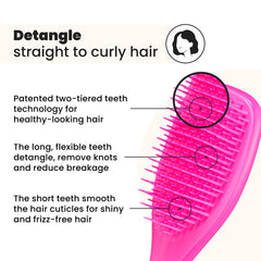Tangle Teezer Ultimate Detangler travel-size brush fits in a bag for on-the-go detangling.