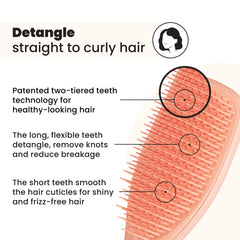 Tangle Teezer Ultimate Detangler wet-hair-use demonstrates easy detangling on damp strands
