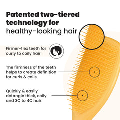 Tangle Teezer Ultimate Detangler two-tier teeth close-up improves grip on tangles