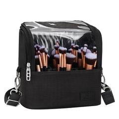 TANTO makeup brush case front view shows sturdy stand-up design for easy access.