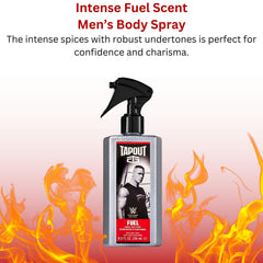 Tapout Victory bottle features daring woody notes for confident evenings.