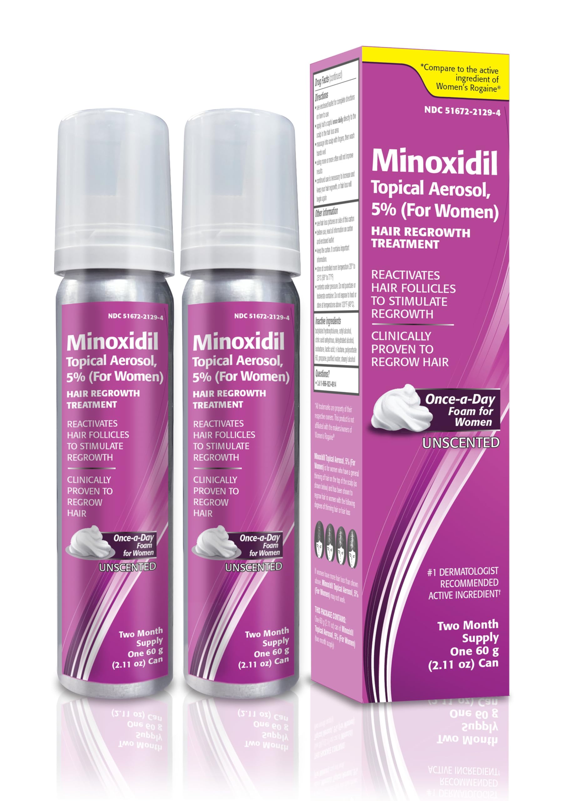 TARO minoxidil foam bottle for daily hair regrowth support