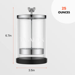 TASALON barber jar non-slip-base keeps the glass steady on counters for steady workflow
