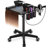 Tasalon Black rolling tray cart on wheels for effortless workstation organization and mobile workflow.