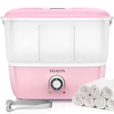 TASALON hot towel steamer front view shows compact spa-ready design for home facials.
