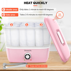 TASALON hot towel steamer top view highlights sleek controls and quick heat.