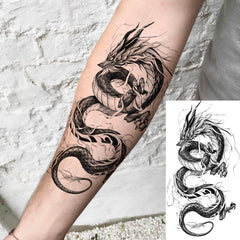 tasroi black dragon tattoos feature realistic patterns for convincing temporary body art
