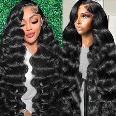 Tasumla 30 inch body wave lace-front wig with natural hairline for daily wear