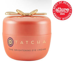 TATCHA Brightening Eye Cream packaging highlights premium design for travel-friendly use.