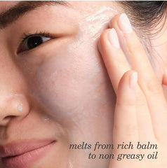 TATCHA Indigo Cleansing Balm makeup removal on skin, fragrance-free formula