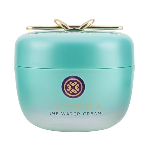TATCHA Jumbo Water Cream jar close-up showing smooth oil-free hydration