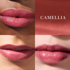 TATCHA Kissu Lip Tint Camellia compact and case enable on-the-go reapplication.