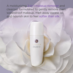 TATCHA Pure One Step Camellia Cleansing Oil removes waterproof makeup closeup