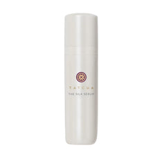 TATCHA Silk Serum bottle closeup shows a luxe texture and smoothing potential.
