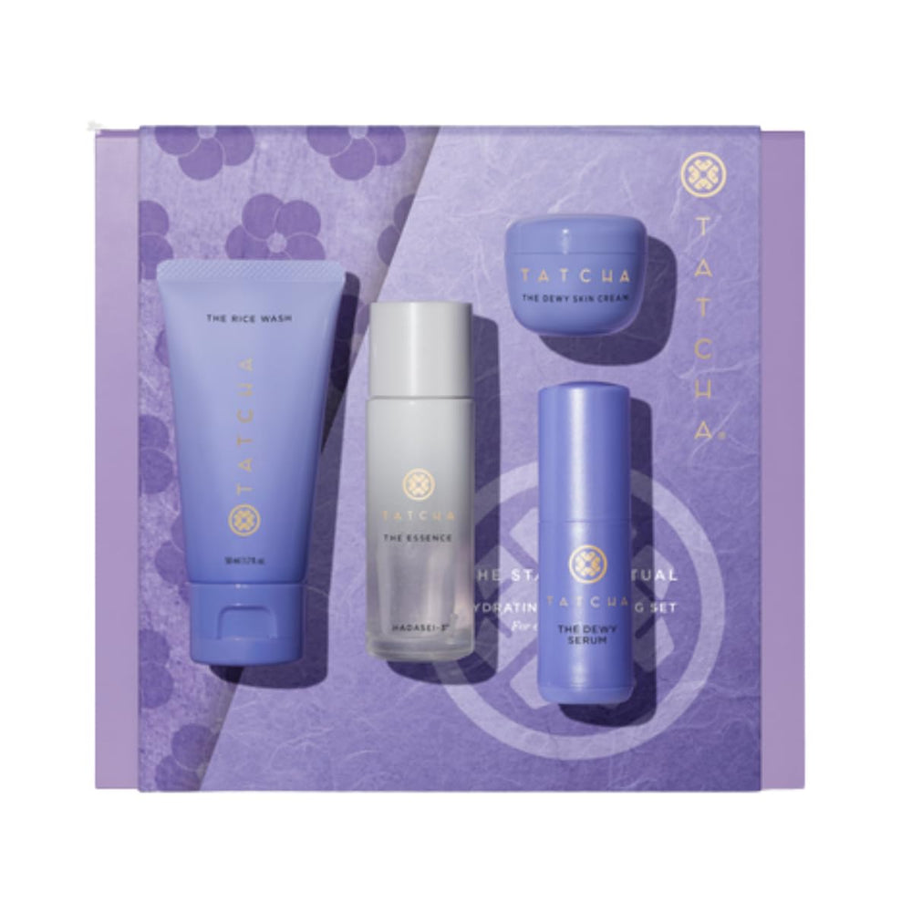 TATCHA Starter Ritual Set packaging on a clean surface, ideal for gifting and home spa routines.