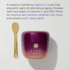 TATCHA Radiance Mask application close-up demonstrates rinse-off smooth skin result